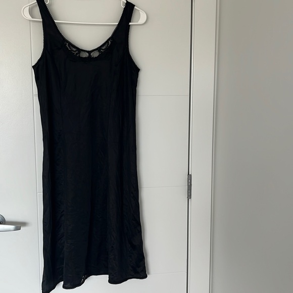 Vintage 90s Black Lingerie Slip Dress sz 36 - Picture 1 of 5